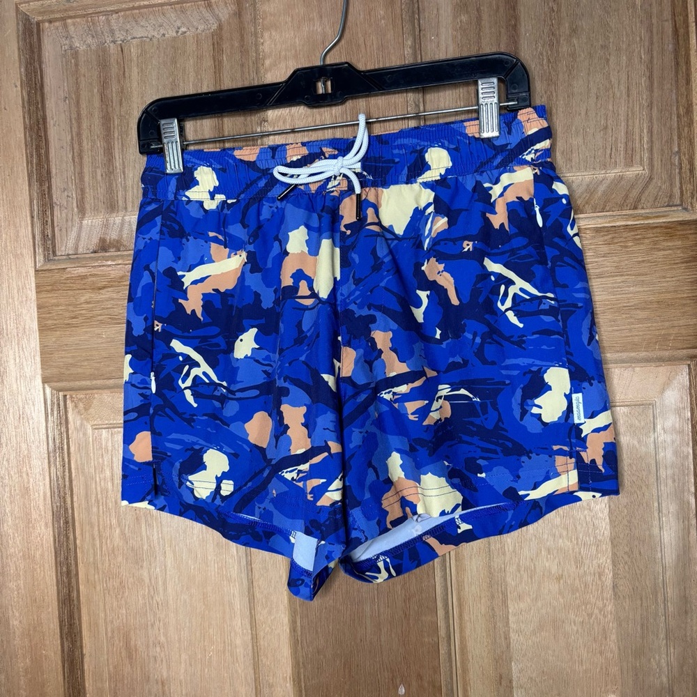 Maamgic men’s Blue Camo Athletic Swim Shorts size S